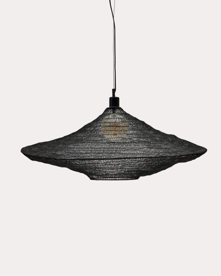 Viseča svetilka Makai, črna kovinska žica, Ø 87 cm, višina 42,5 cm