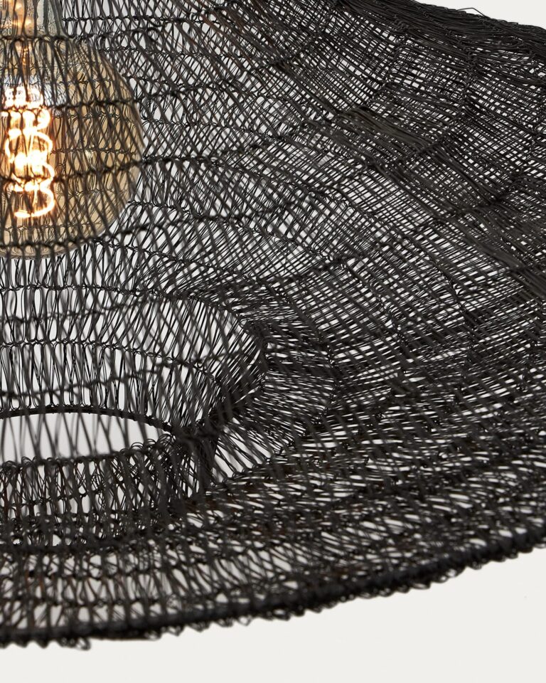 Viseča svetilka Makai, črna kovinska žica, Ø 87 cm, višina 42,5 cm