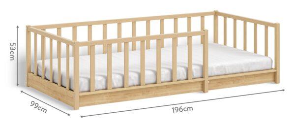 Montessori posteljica Mocha za ležišče 90 x 190 cm