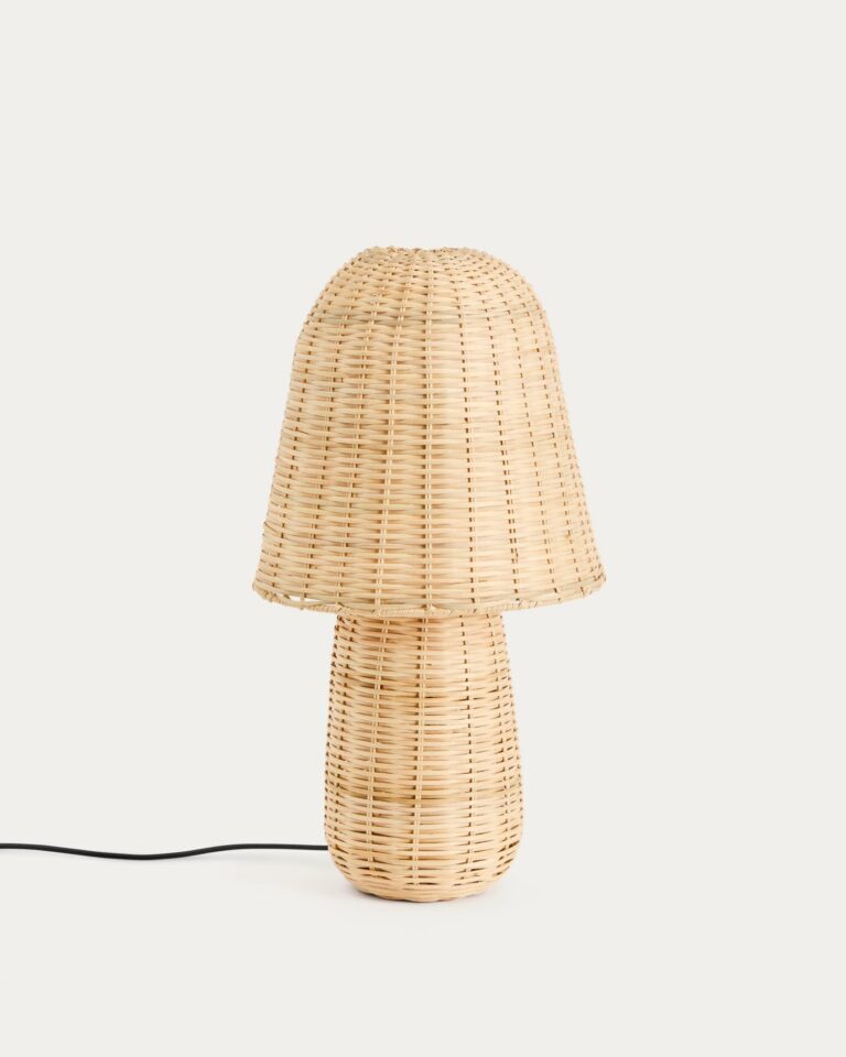 Namizna svetilka Neuda, ročno pleten ratan, LED 3 W, 35 x 35 x 65 cm