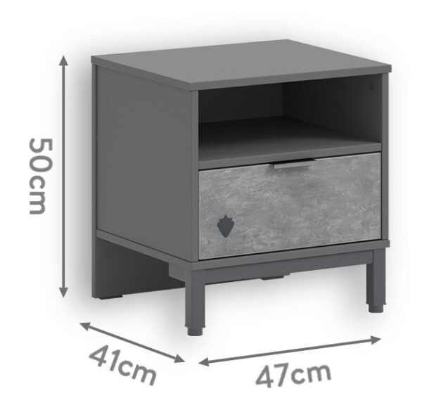 Noćni ormarić Space Gray