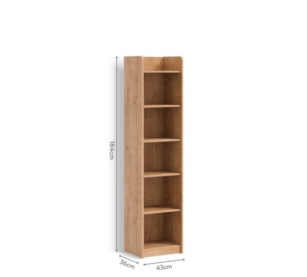 Otvoreni regal za knjige Mocha, dimenzije 43 x 184 x 36 cm