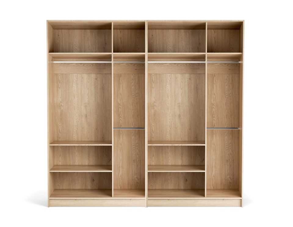 Odprta garderobna omara Stor 250 x 225 cm, notranja oprema Easy/Easy