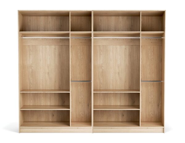 Odprta garderobna omara Stor 280 x 225 cm, notranja oprema Easy/Easy