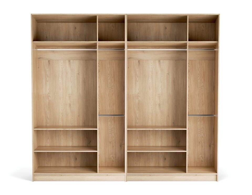 Odprta garderobna omara Stor 280 x 240 cm, notranja oprema Easy/Easy
