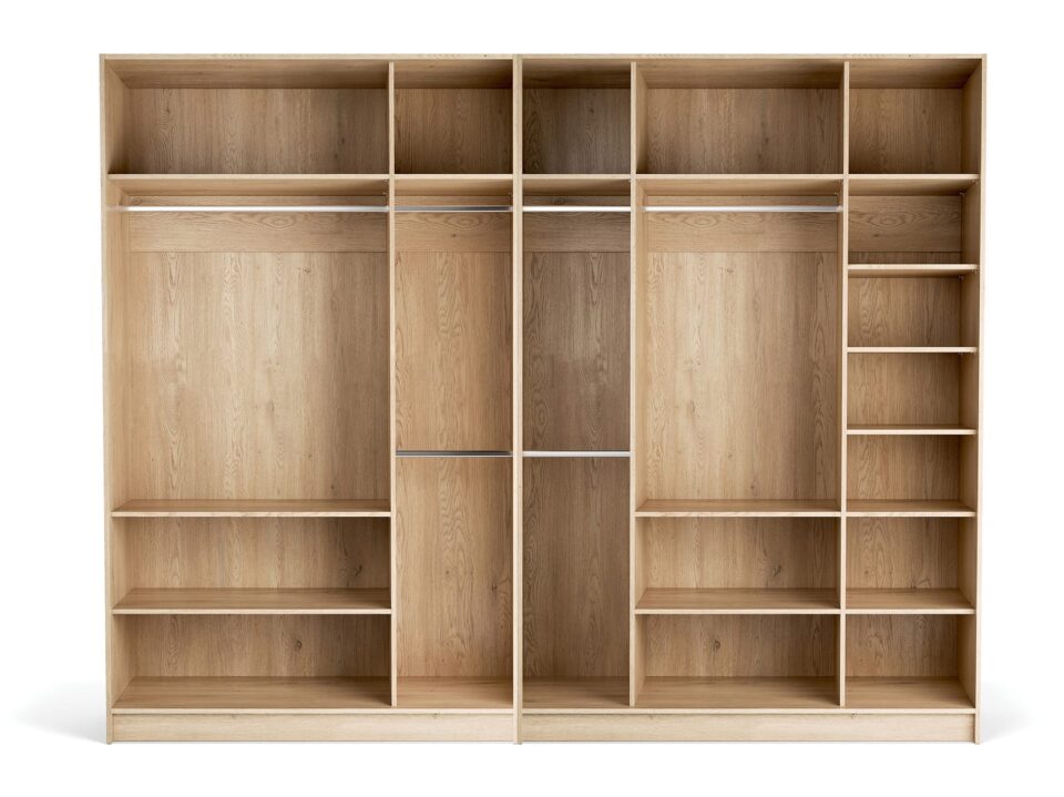 Odprta garderobna omara Stor 300 x 225 cm, notranja oprema Easy/Easy