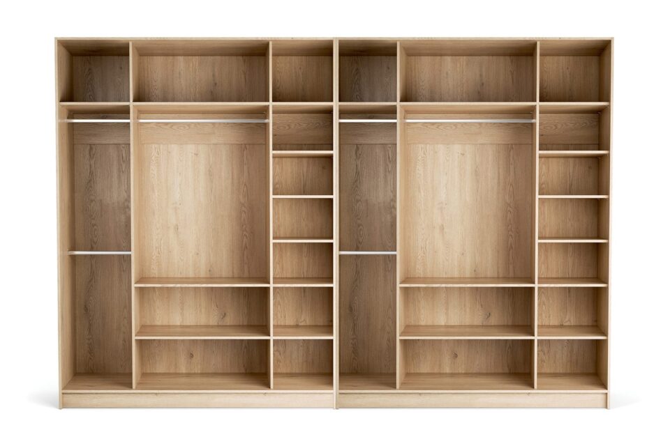 Odprta garderobna omara Stor 350 x 225 cm, notranja oprema Easy/Easy