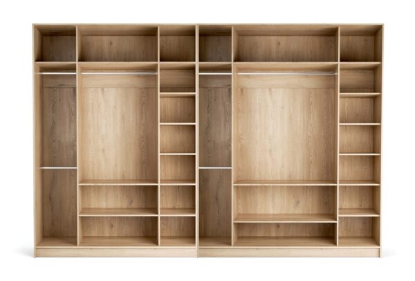 Odprta garderobna omara Stor 375 x 240 cm, notranja oprema Easy/Easy