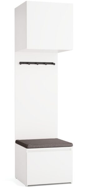 Omara z nišo Stor, belo ogrodje, vrata bela, 225 cm