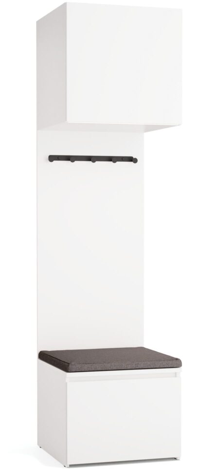 Omara z nišo Stor, belo ogrodje, vrata bela, 225 cm