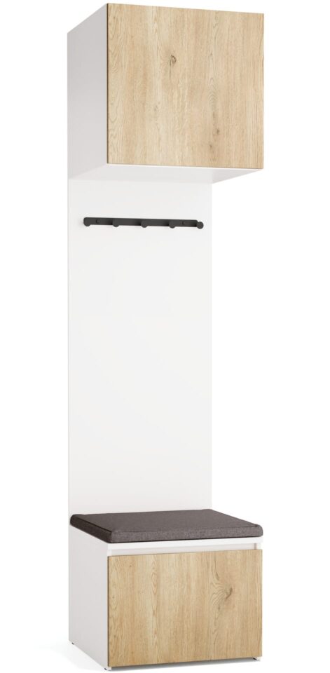 Omara z nišo Stor, belo ogrodje, vrata hrast, 240 cm