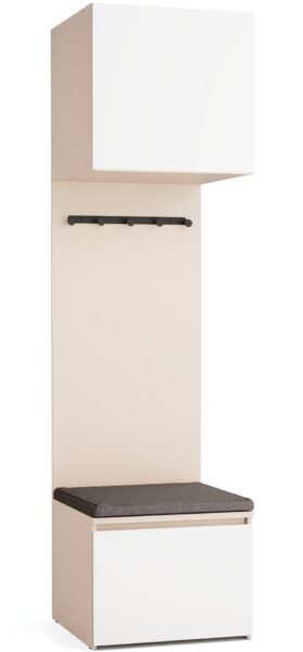 Omara z nišo Stor, peščeno ogrodje, vrata bela, 225 cm