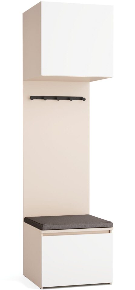 Omara z nišo Stor, peščeno ogrodje, vrata bela, 225 cm