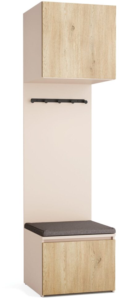 Omara z nišo Stor, peščeno ogrodje, vrata hrast, 225 cm