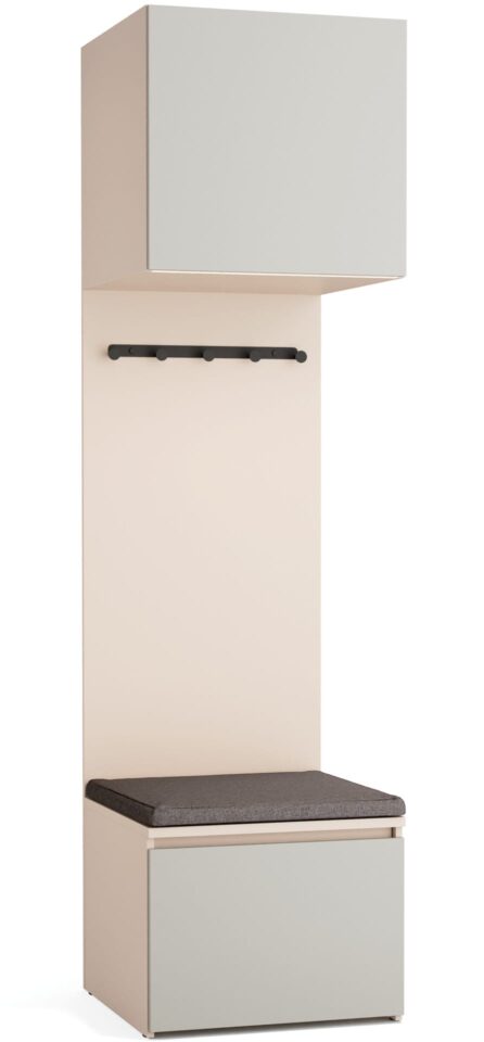 Omara z nišo Stor, peščeno ogrodje, vrata siva, 225 cm