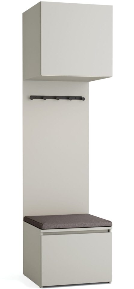 Omara z nišo Stor, sivo ogrodje, vrata siva, 225 cm