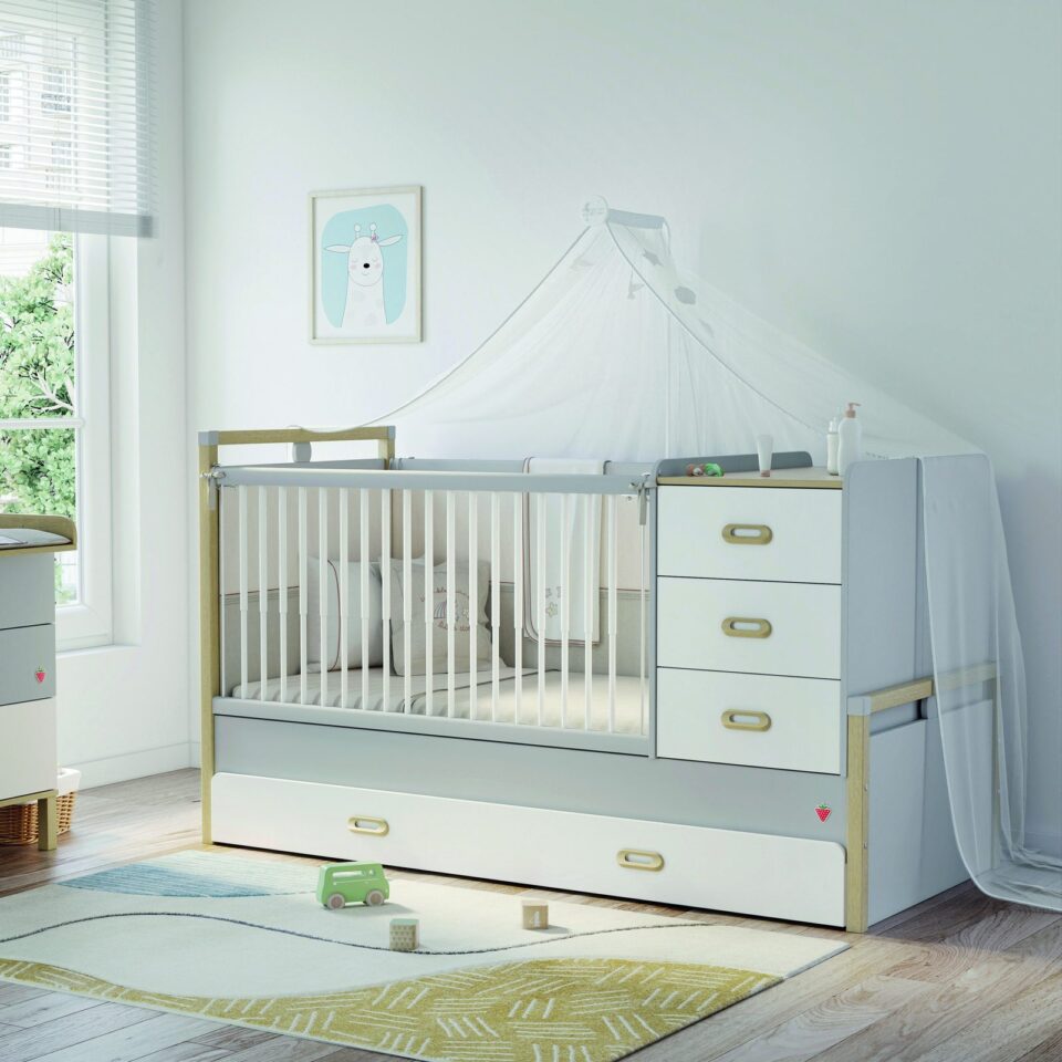Spremenljiva posteljica Baby Mino v sobi za dojenčka