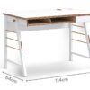 Pisalna miza Modera 114 cm s kovinskimi nogami, izrez
