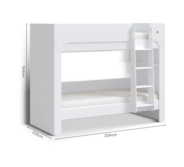 Krevet na kat Varia White Nest, 90 x 200 cm, s ladicom po izboru