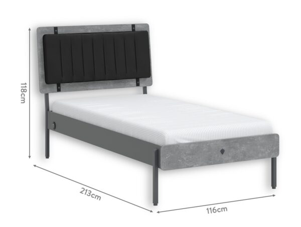 Krevet Space Gray, 100 x 200 ili 120 x 200 cm