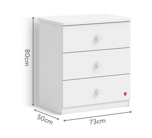 Ladičar Varia White, dimenzije 73 x 80 x 50 cm