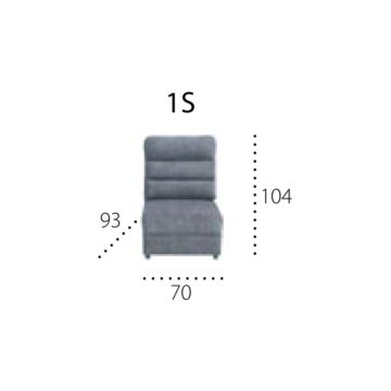 Modul Metro 1S: sedež brez stranic, 70 cm