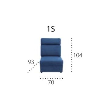 Modul Plato 1S: sedež brez stranic, 70 cm