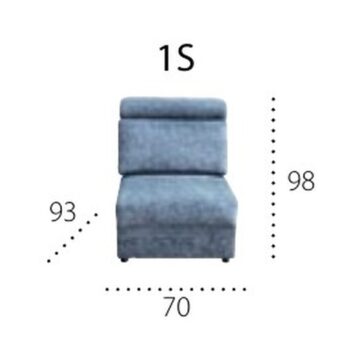 Modul York 1S: sedež brez stranic, 70 cm