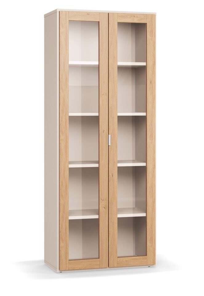 Široka vitrina Simple, Hrast