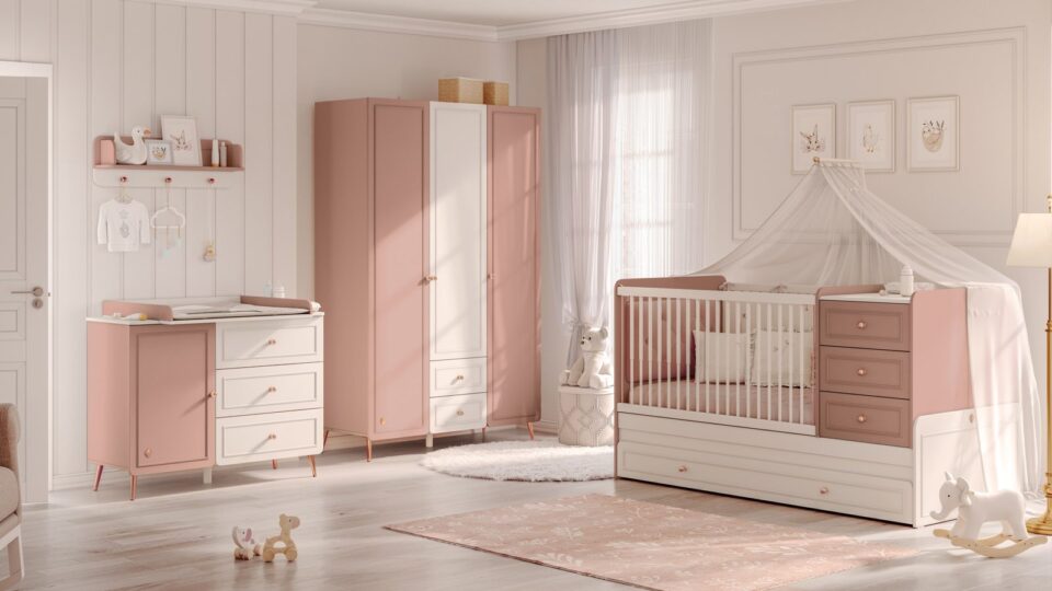 Soba za bebe Baby Elegance s krevetićem, komodom s vratima i garderobnim ormarom