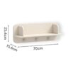Stenska polica Varia Cream s kavlji, 70 x 25,4 x 15,6 cm