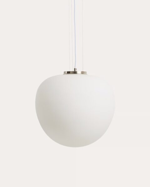 Stropna svetilka Ardali, satinirano steklo in jeklo, premer 40 cm