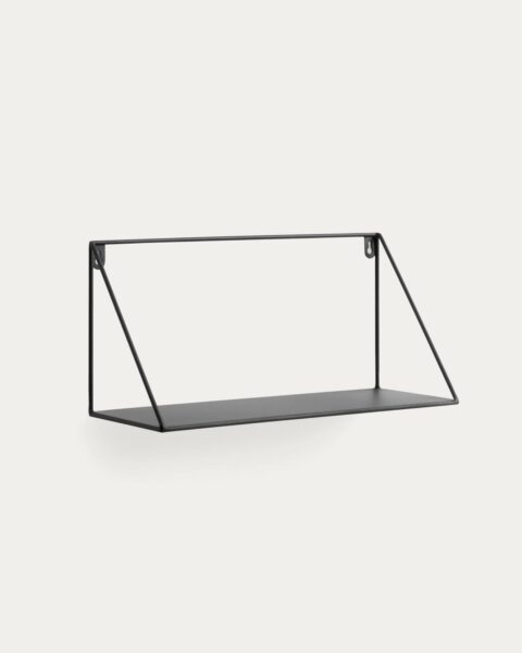 Trokutasta zidna polica Teg, crni čelik, 40 x 15,5 x 20 cm
