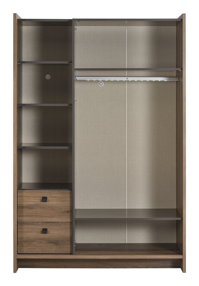 Odprta trodelna garderobna omara Urban s predaloma
