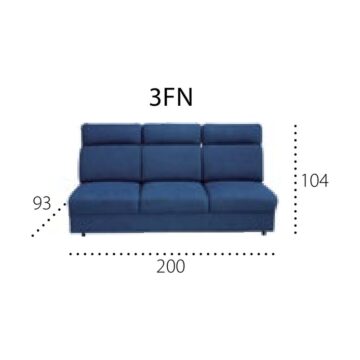 Modul Plato 3FN: trosed brez stranic z ležiščem, 200 cm