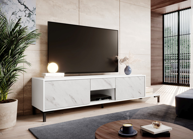 TV omarica Marmo 195, beli marmor