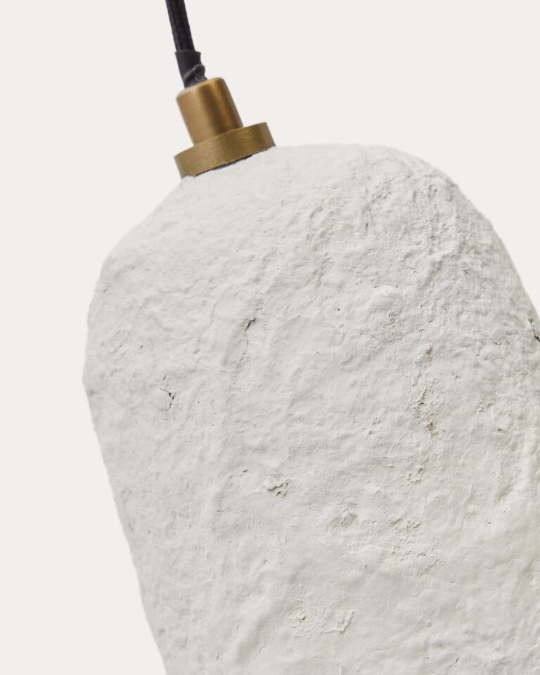 Viseča svetilka Ullaro, bel papier-mâché, premer 11,5 cm, višina 16 cm
