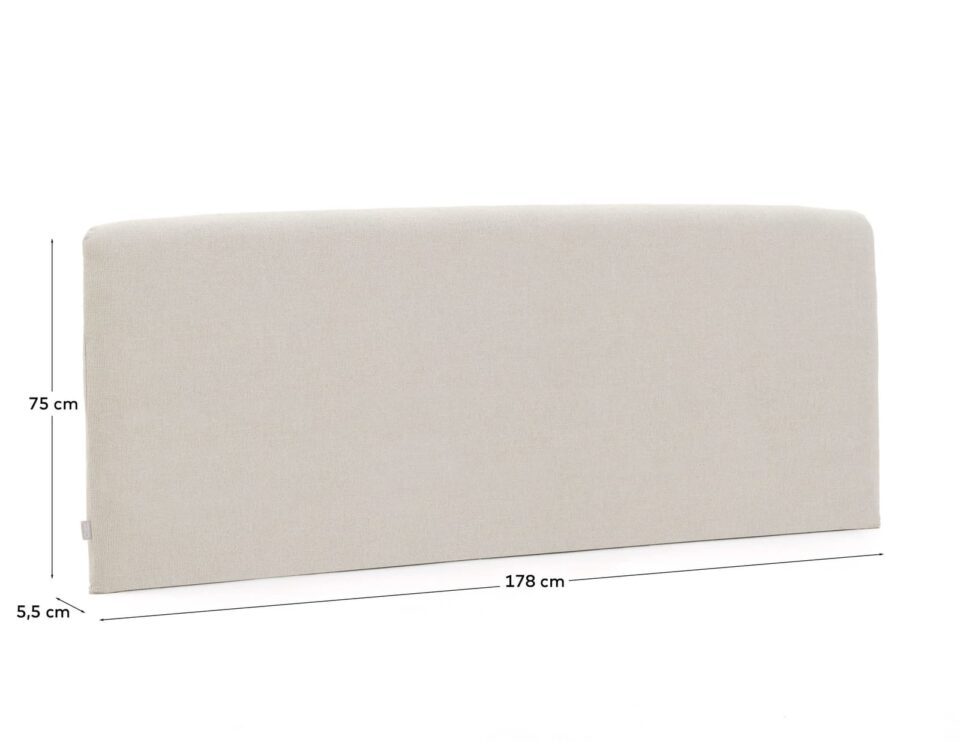 Vzglavje Valma, biserna ženilja, za posteljo do 160 cm, 178 x 75 cm