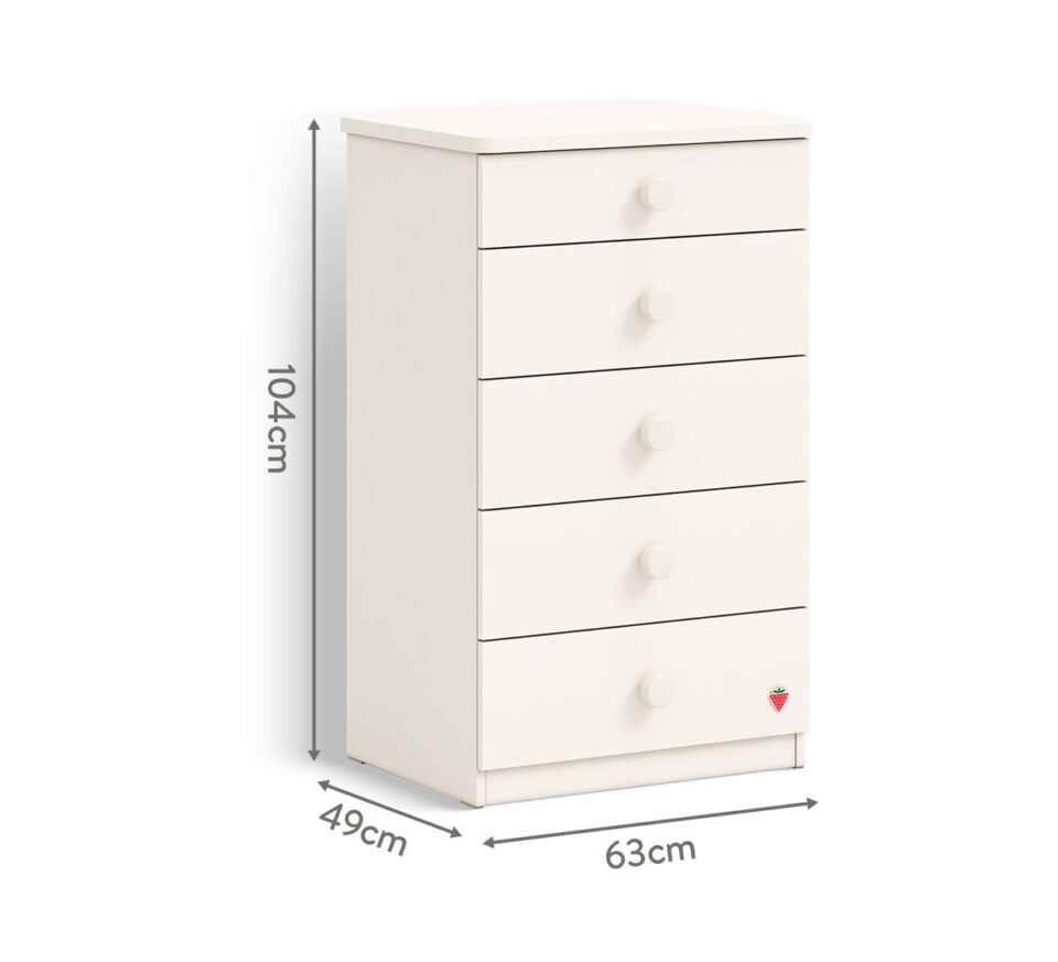 Visok predalnik Varia Cream s petimi predali, 63 x 104 x 49 cm