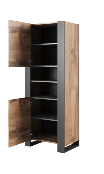 Visoka omarica Wood, hrast wotan in antracit