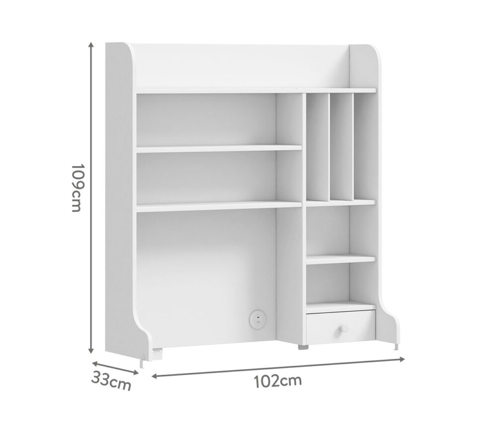 Visoka študijska enota Varia White, 102 x 109 x 33 cm
